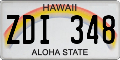 HI license plate ZDI348