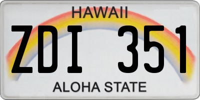 HI license plate ZDI351