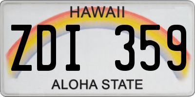 HI license plate ZDI359