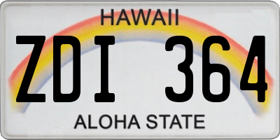 HI license plate ZDI364