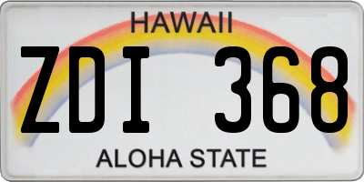 HI license plate ZDI368