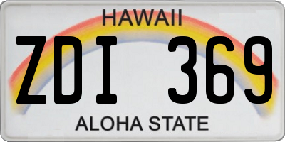 HI license plate ZDI369
