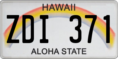 HI license plate ZDI371