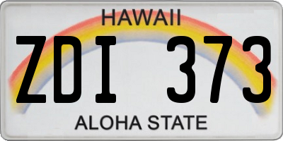 HI license plate ZDI373