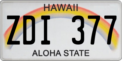 HI license plate ZDI377