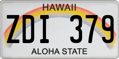 HI license plate ZDI379
