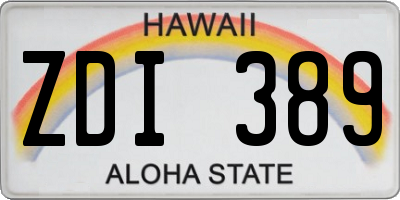 HI license plate ZDI389