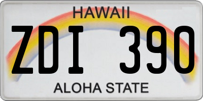HI license plate ZDI390