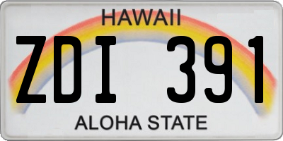 HI license plate ZDI391