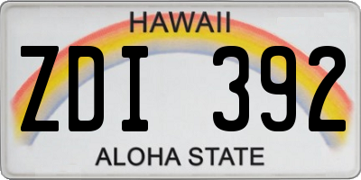 HI license plate ZDI392
