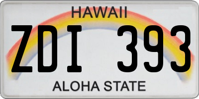 HI license plate ZDI393