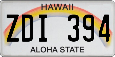 HI license plate ZDI394