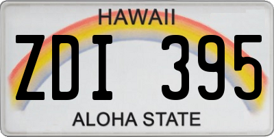 HI license plate ZDI395