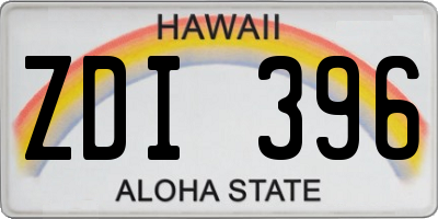 HI license plate ZDI396