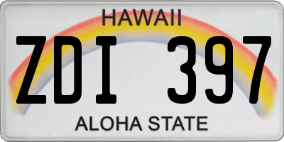 HI license plate ZDI397