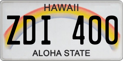 HI license plate ZDI400