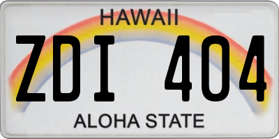 HI license plate ZDI404