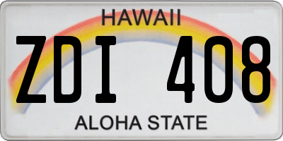 HI license plate ZDI408