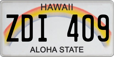 HI license plate ZDI409