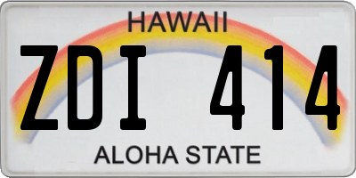 HI license plate ZDI414