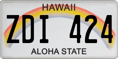 HI license plate ZDI424