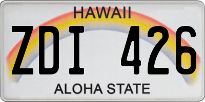 HI license plate ZDI426
