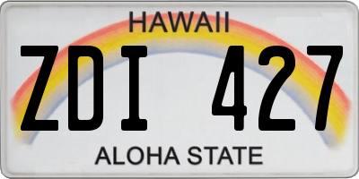 HI license plate ZDI427