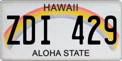 HI license plate ZDI429