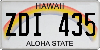 HI license plate ZDI435