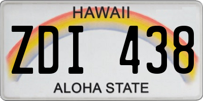 HI license plate ZDI438