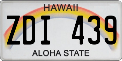 HI license plate ZDI439