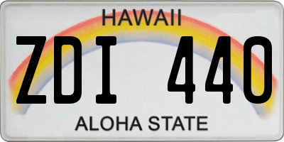HI license plate ZDI440