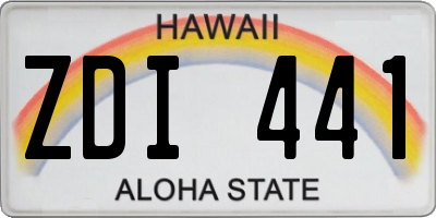 HI license plate ZDI441