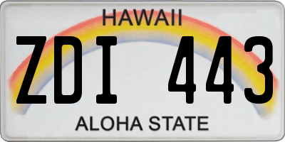 HI license plate ZDI443