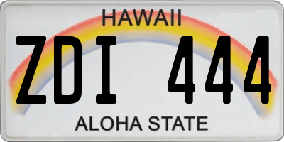 HI license plate ZDI444