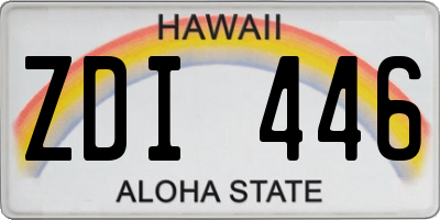 HI license plate ZDI446