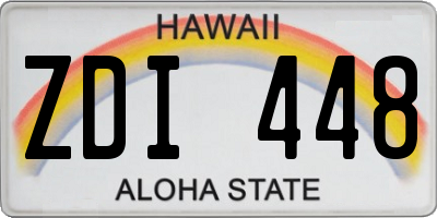 HI license plate ZDI448