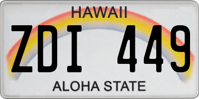 HI license plate ZDI449
