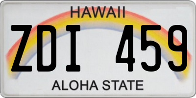 HI license plate ZDI459