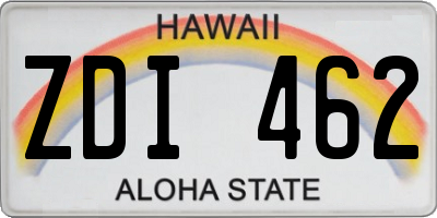HI license plate ZDI462