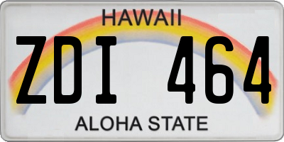 HI license plate ZDI464