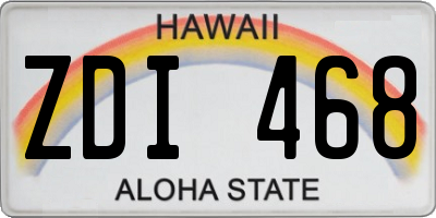 HI license plate ZDI468