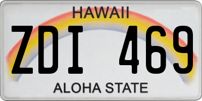 HI license plate ZDI469