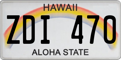 HI license plate ZDI470