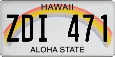 HI license plate ZDI471