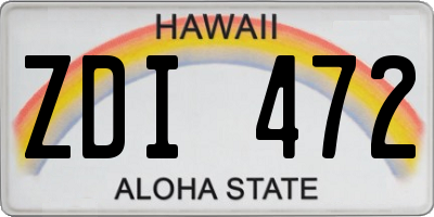 HI license plate ZDI472