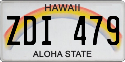 HI license plate ZDI479