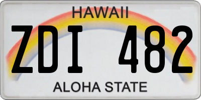HI license plate ZDI482