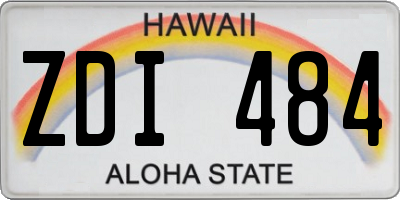 HI license plate ZDI484