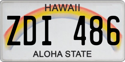 HI license plate ZDI486